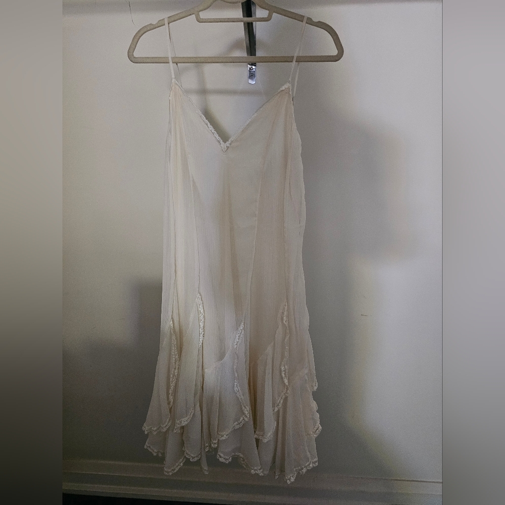 Zara Cream Spaghetti Strap Dress